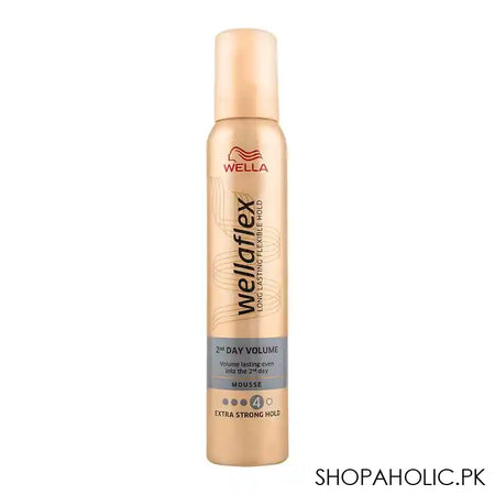 Wella Wellaflex 2nd Day Volume 4 Hair Mousse, Extra Strong Hold, 250ml - Main Image