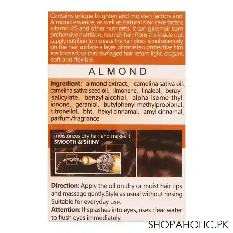 Wellice Almond Strong And Brighten Hair Oil, Repair & Moisture Softer, Smoother & Moister, 150ml - Image 3