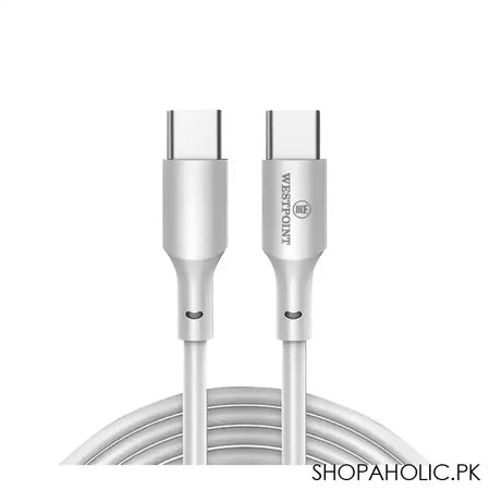West Point 2.4A Type C Fast Charging Cable, 1.0m Length, White, WP-311 - Image 2