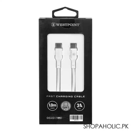 West Point 2.4A Type C Fast Charging Cable, 1.0m Length, White, WP-311 - Image 4