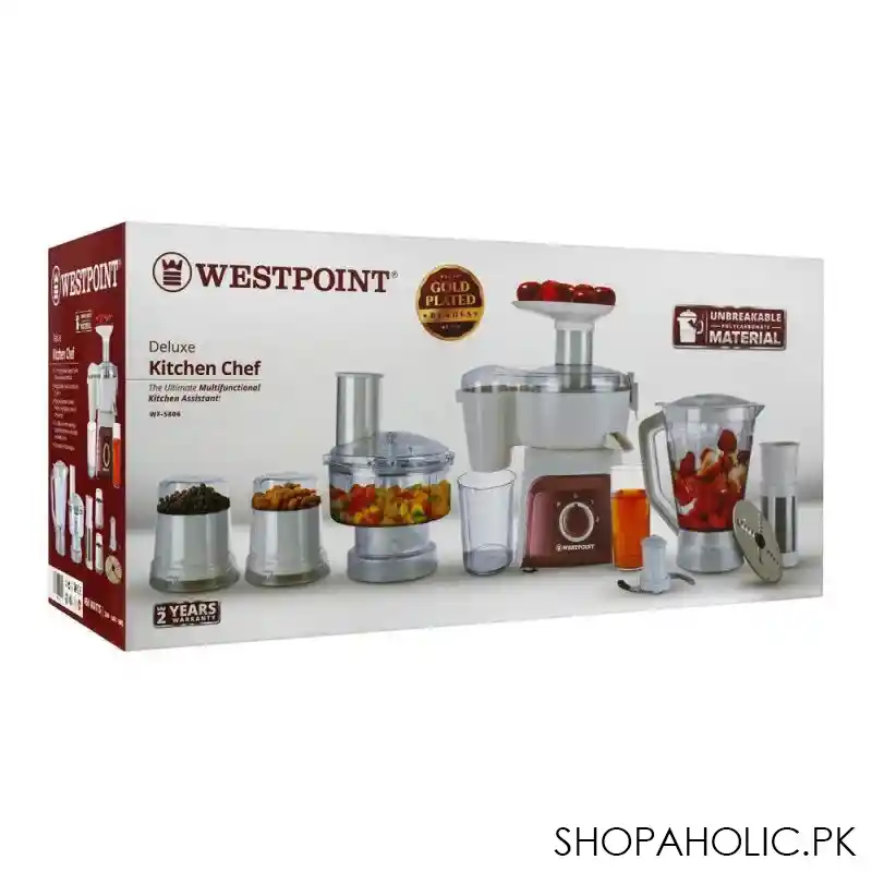 west point 5 in 1 deluxe kitchen chef, 450w, wf 5806 image2