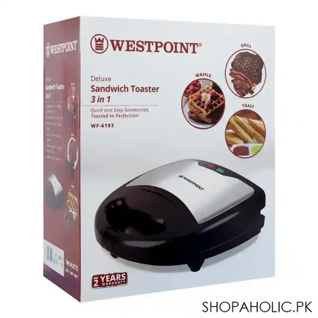 west point deluxe 3 in 1 sandwich toaster, 700w, wf 6193 image2