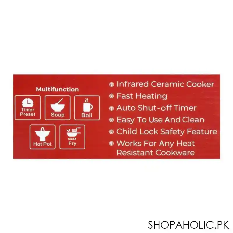 west point deluxe ceramic cooker, 2000w, wf 152 image2