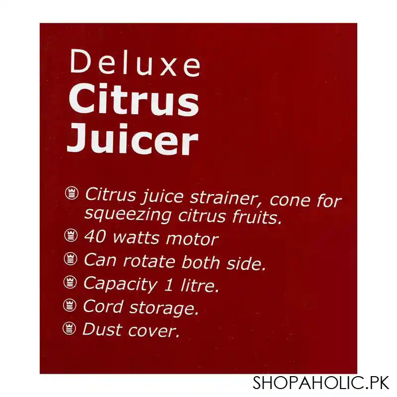 West Point Deluxe Citrus Juicer, 40W, 1L, WF-547 - Image 3