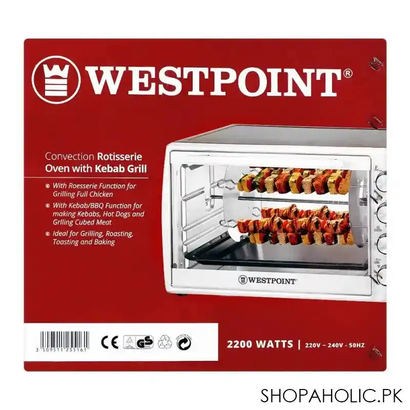west point deluxe convection rotisserie oven with kabab grill, wf 6300rkc image3