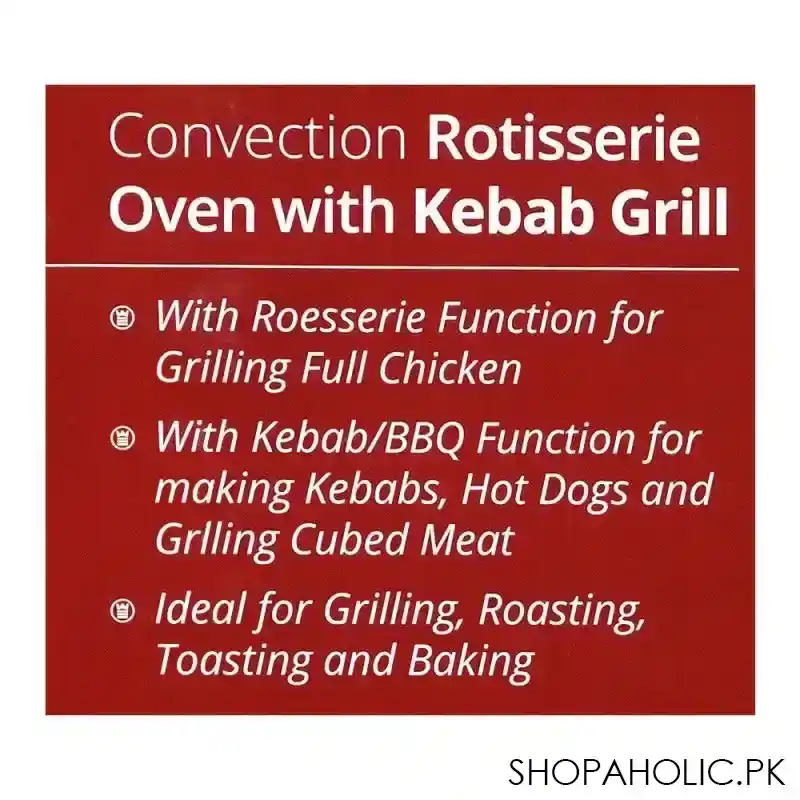 west point deluxe convection rotisserie oven with kabab grill, wf 6300rkc image4