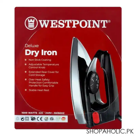west point deluxe dry iron, 1000w, wf 672 image3