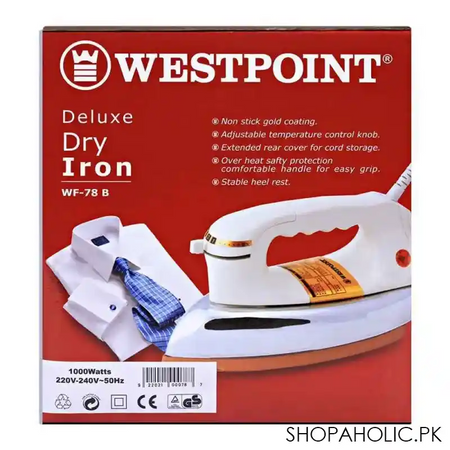 west point deluxe dry iron, non stick, wf 78 b image5