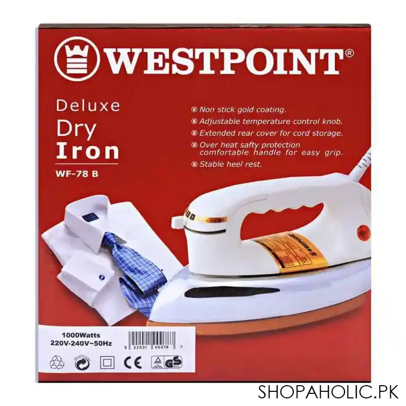 west point deluxe dry iron, non stick, wf 78 b image5