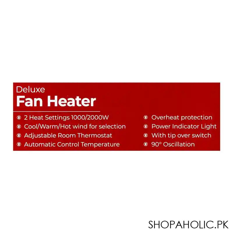 West Point Deluxe Fan Heater, 2000W, WF-5146 - Image 2
