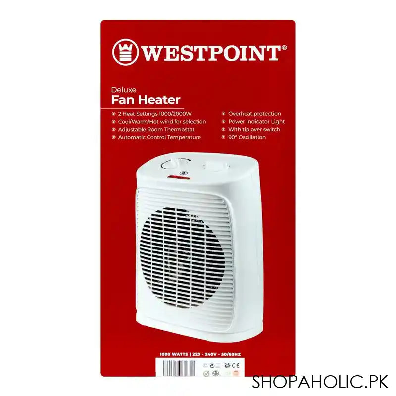West Point Deluxe Fan Heater, 2000W, WF-5146 - Image 3