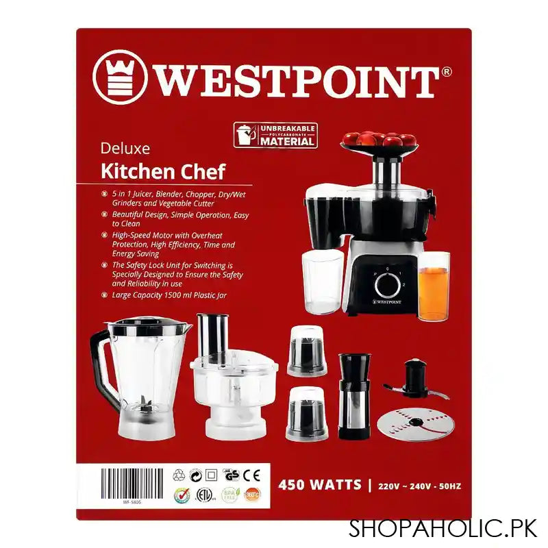 West Point Deluxe Food Processor, WF-5805 - Image 4