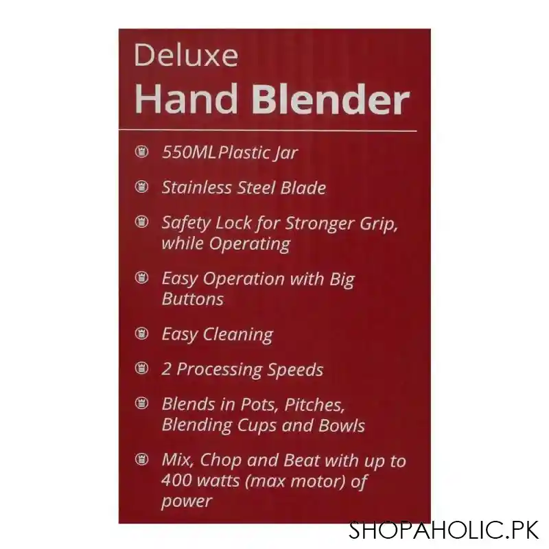 west point deluxe hand blender, 2 speed, 400w, wf 9213 image4