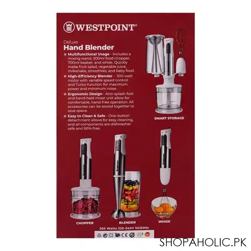west point deluxe hand blender, 2 speed, 600w, wf 9816 image3