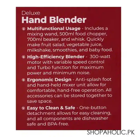 west point deluxe hand blender, 2 speed, 600w, wf 9816 image4
