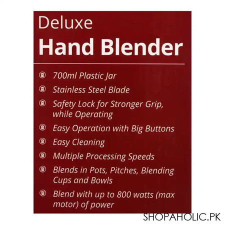 West Point Deluxe Hand Blender, 800W, WF-9914 - Image 5