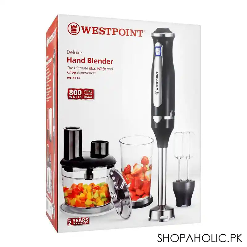 West Point Deluxe Hand Blender, Mixer + Whipper + Chopper, WF-9916 - Image 3