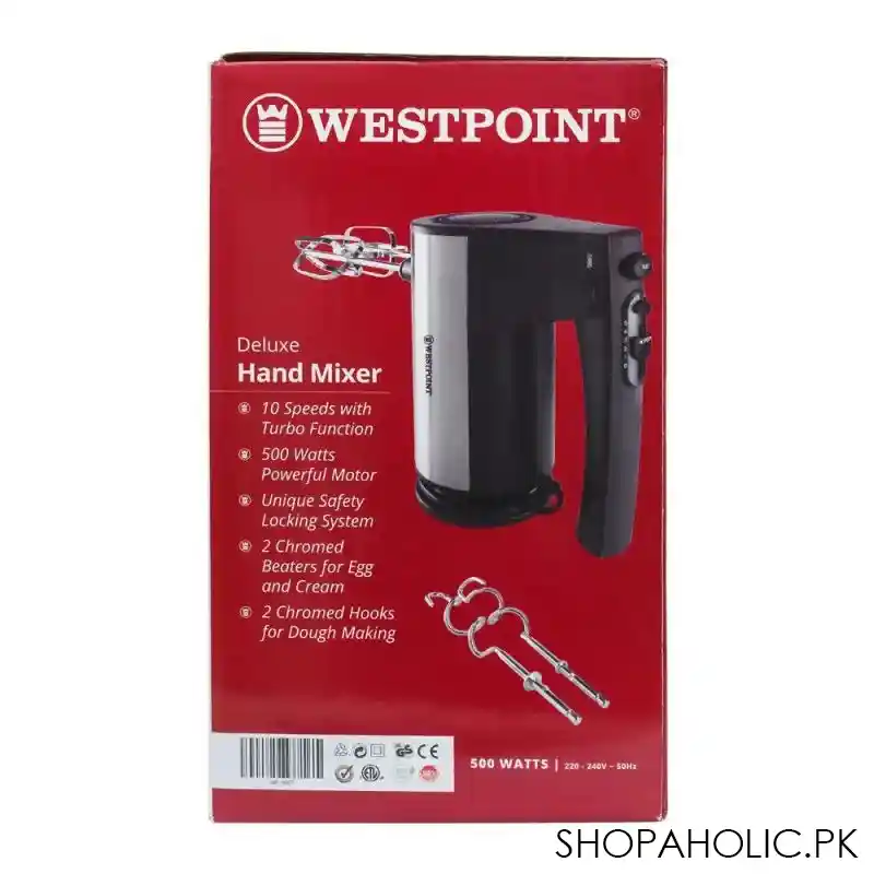west point deluxe hand mixer, 10 speed, 500w, wf 9805 image3