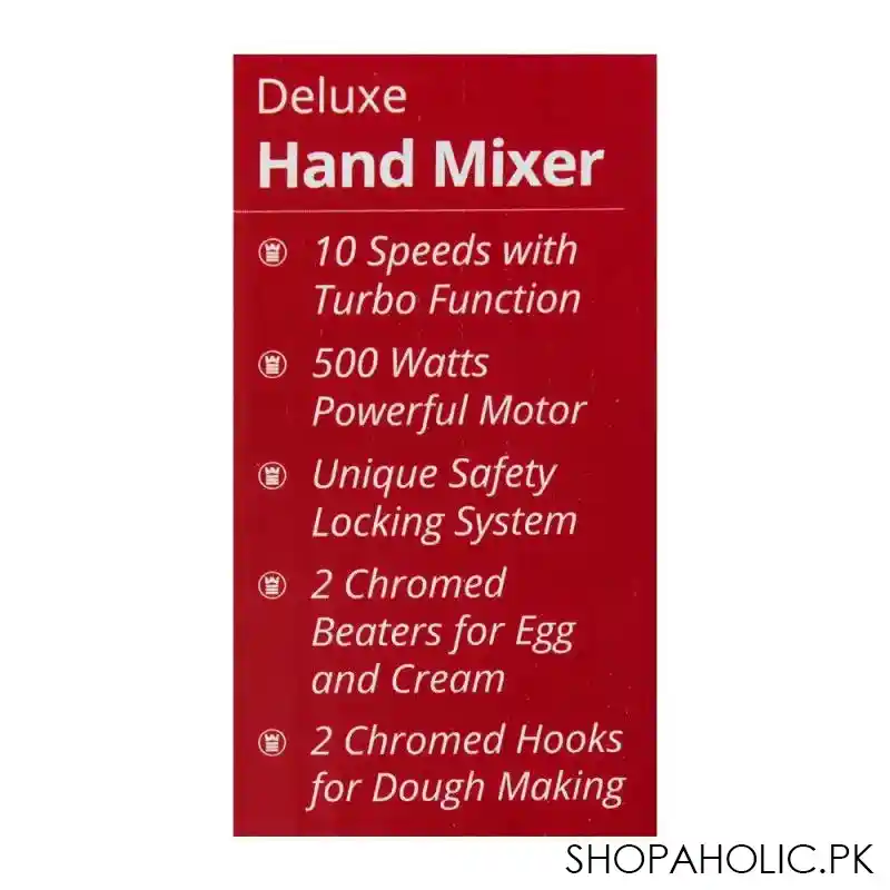 west point deluxe hand mixer, 10 speed, 500w, wf 9805 image4