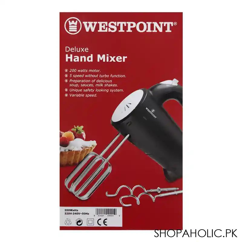 West Point Deluxe Hand Mixer, 5-Speed, 200W, WF-9901 - Image 2
