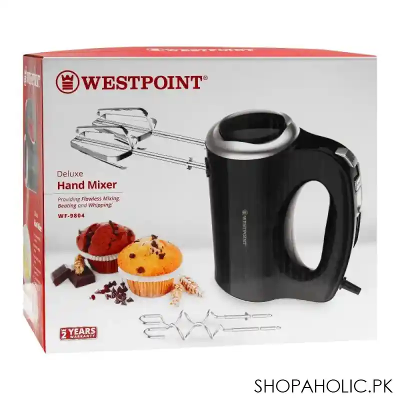 west point deluxe hand mixer, 5 speed, 300w, wf 9804 image2
