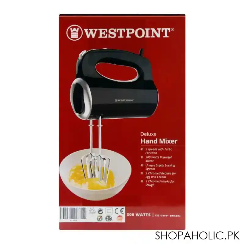 west point deluxe hand mixer, 5 speed, 300w, wf 9804 image3