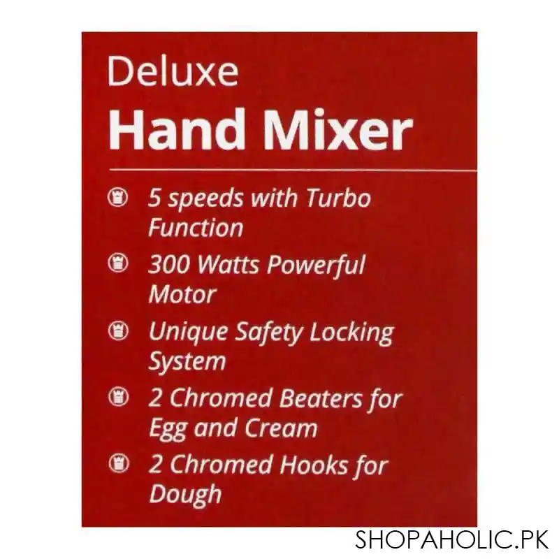 west point deluxe hand mixer, 5 speed, 300w, wf 9804 image4