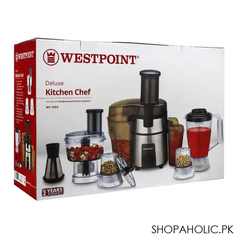 West Point Deluxe Kitchen Chef Food Processor, 600W, WF-1853 - Image 2