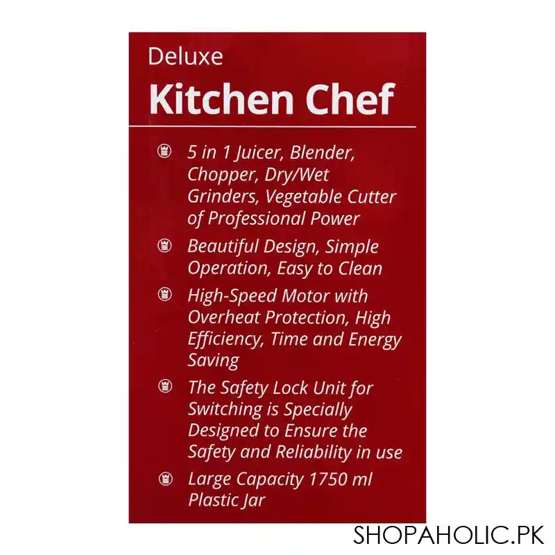 West Point Deluxe Kitchen Chef Food Processor, 600W, WF-1853 - Image 3