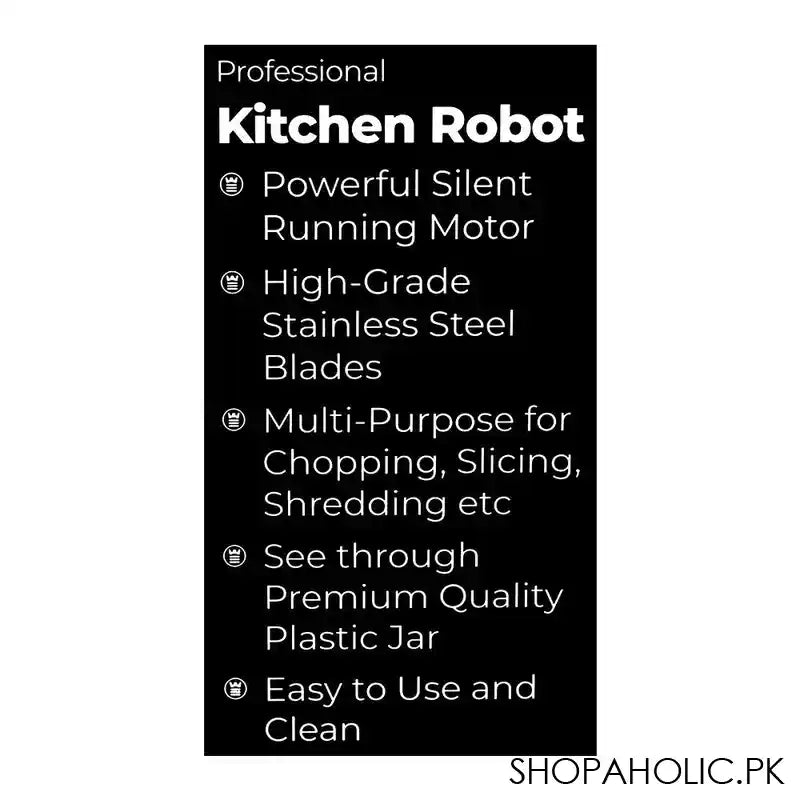 West Point Deluxe Kitchen Robot, Slice + Shred + Chop, 2-Speed, 450W, WF-498 - Image 2