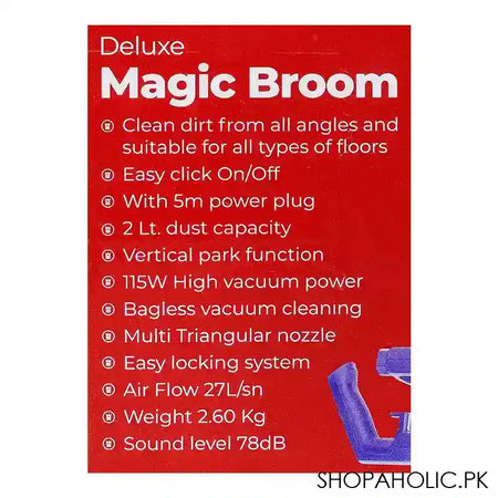 West Point Deluxe Magic Broom, 2 Liter Dust Capacity, 5m Cable, 115W Vacuum Power, WF-231 - Image 2
