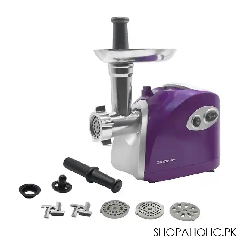 West Point Deluxe Meat Grinder With Stainless Steel Sharp Blade & Exchangeable Metal Cutting Plates, 1500W, WF-1036 - Image 5