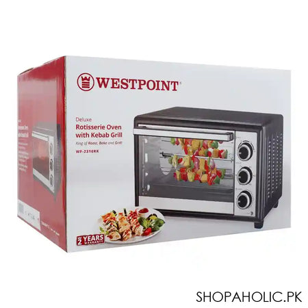 West Point Deluxe Rotisserie Oven With Kebab Grill, 24 Liters, 1380W, WF-2310RK - Image 3