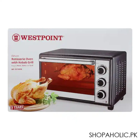West Point Deluxe Rotisserie Oven With Kebab Grill, 24 Liters, 1380W, WF-2310RK - Image 5