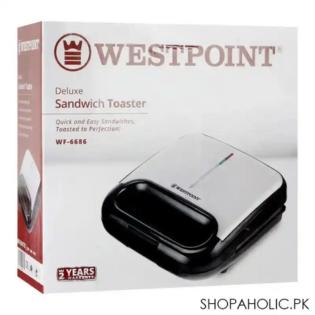 west point deluxe sandwich toaster, 800w, wf 6686 image2