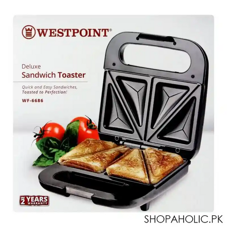 west point deluxe sandwich toaster, 800w, wf 6686 image3