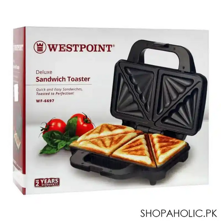 west point deluxe sandwich toaster, 900w, wf 6697 image2