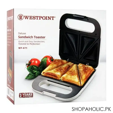 west point deluxe sandwich toaster, white, wf 671 image2