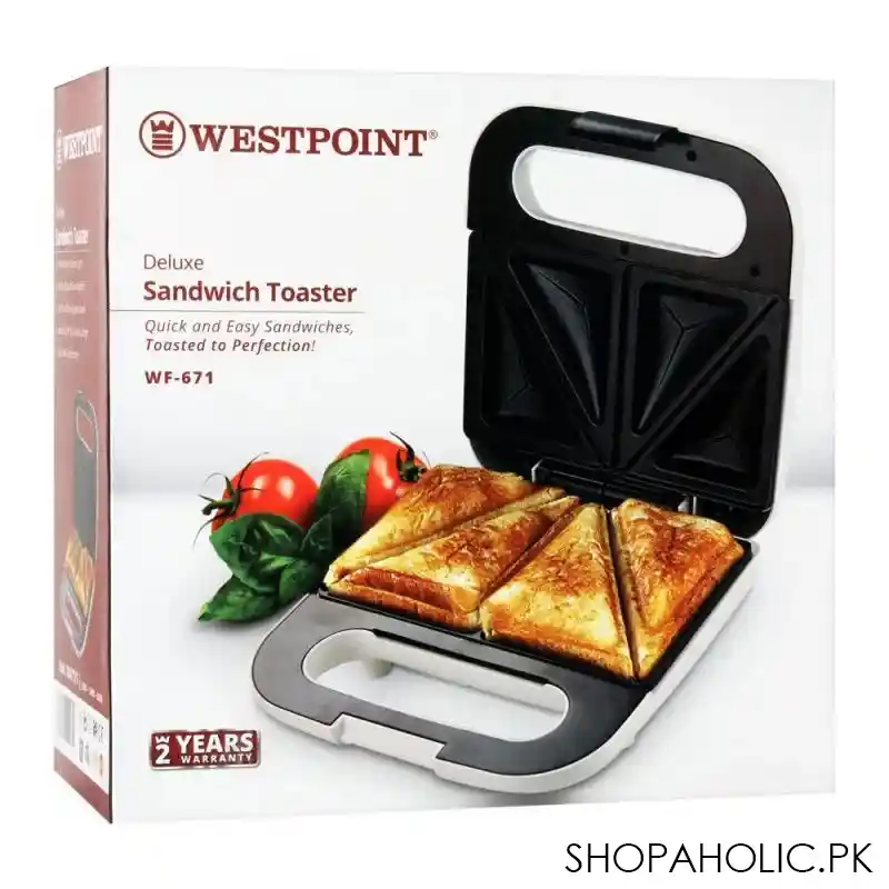 west point deluxe sandwich toaster, white, wf 671 image2