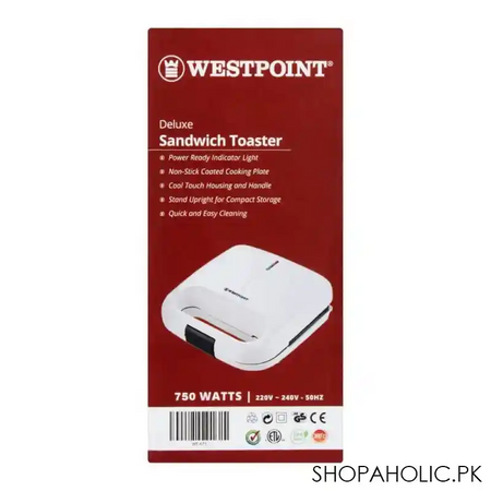 west point deluxe sandwich toaster, white, wf 671 image3