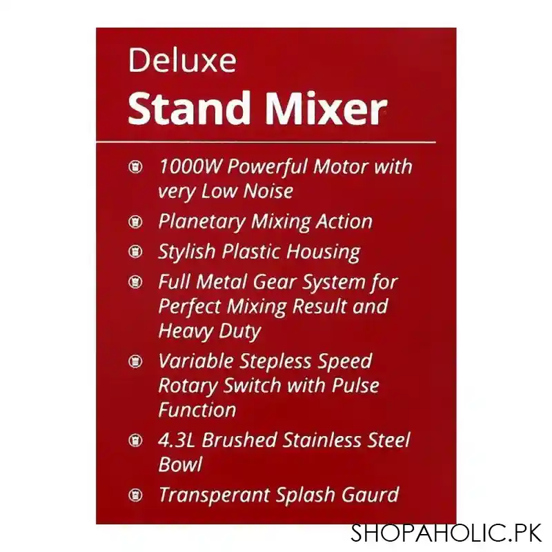 west point deluxe stand mixer, 4.3l, 1000w, wf 4616 image5