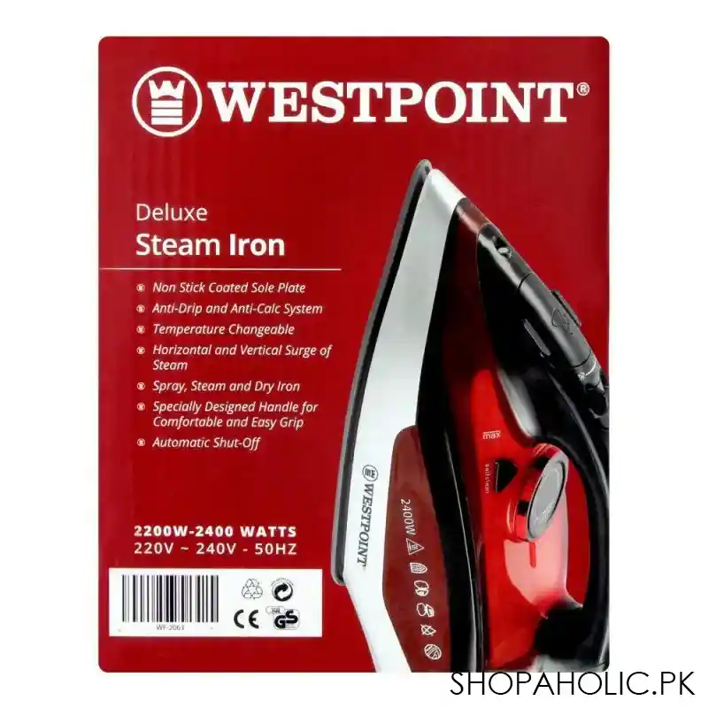 west point deluxe steam iron, 2000w, wf 2063 image3