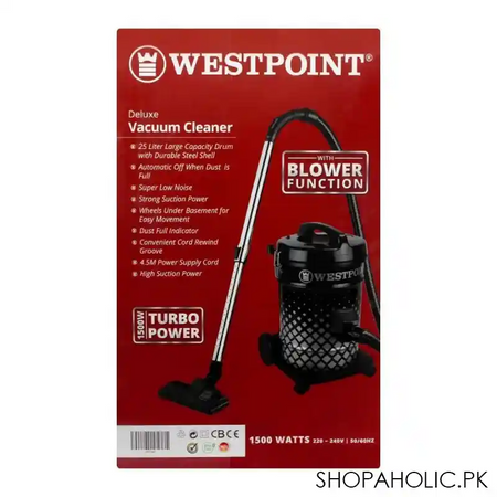 west point deluxe vacuum cleaner, 25l, 1500w, wf 960 image3