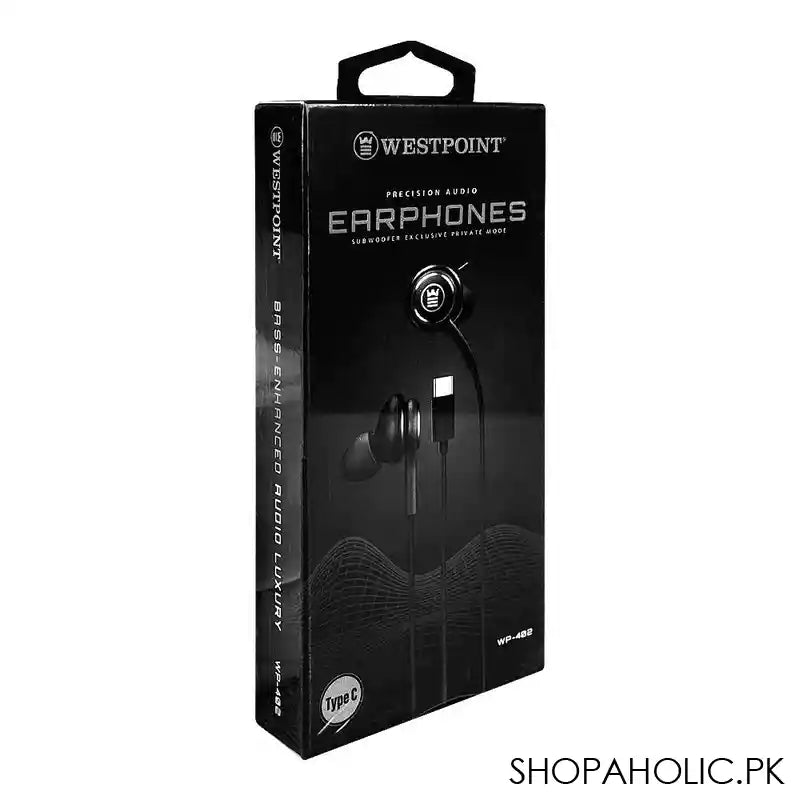 West Point Precision Audio Type C Earphones, Black, WP-402 - Image 2
