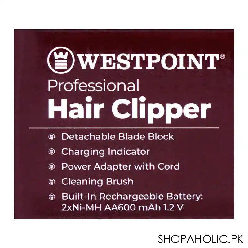 West Point Professional Hair Clipper, 100-240V, WF-6713 - Image 4