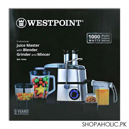 West Point Professional Juice Master, Blender, Grinder And Mincer, WF-1846 - Image 6