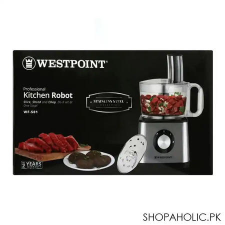 west point professional kitchen robot, slice + shred + chop, 500w, wf 501 image3