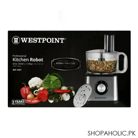 west point professional kitchen robot, slice + shred + chop, 500w, wf 501 image4