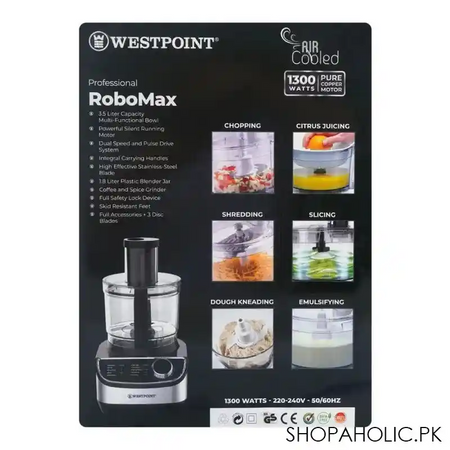 west point professional robomax food processor, 1300w, wf 8817 image3