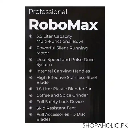 west point professional robomax food processor, 1300w, wf 8817 image4